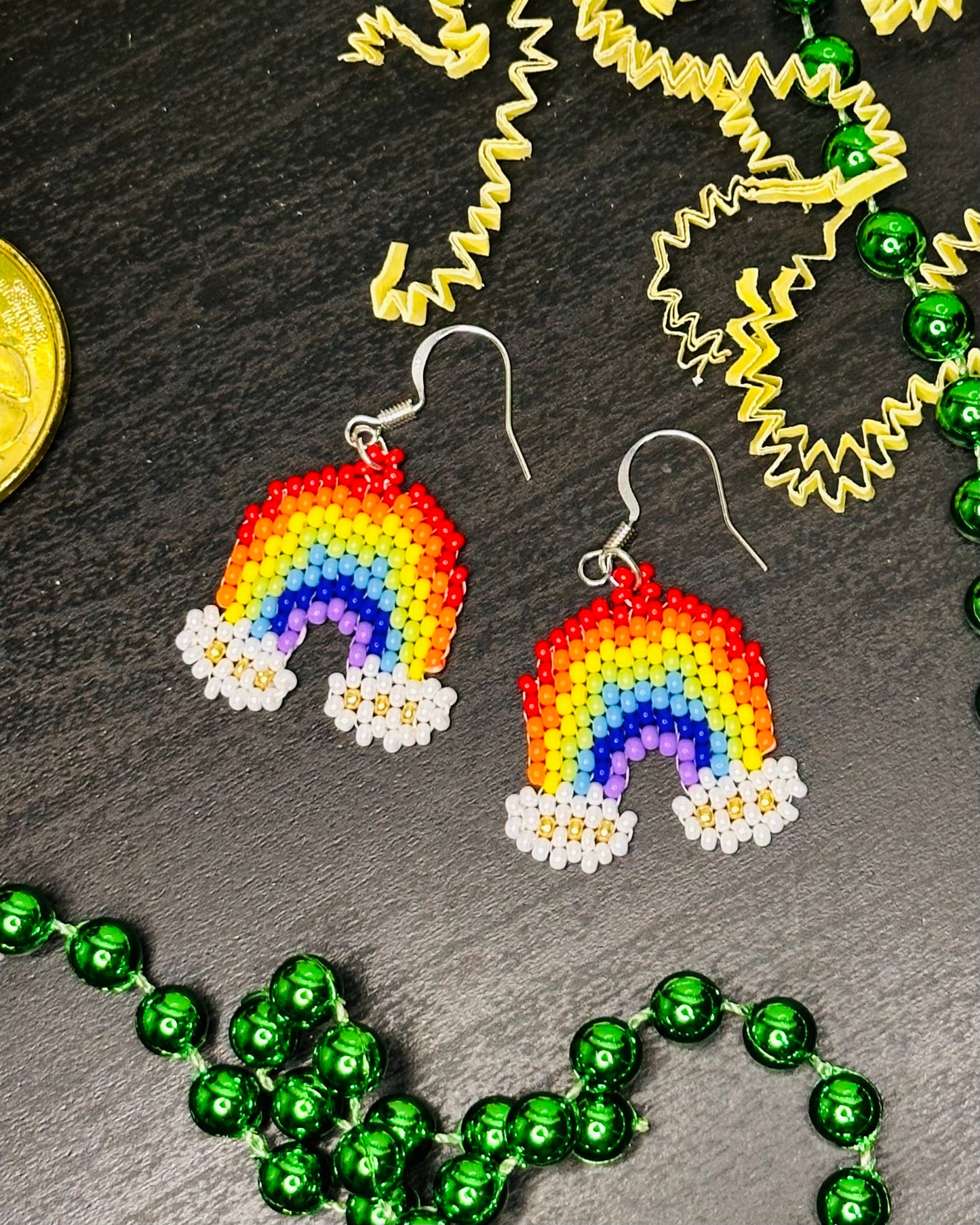 Rainbow Beaded Earrings