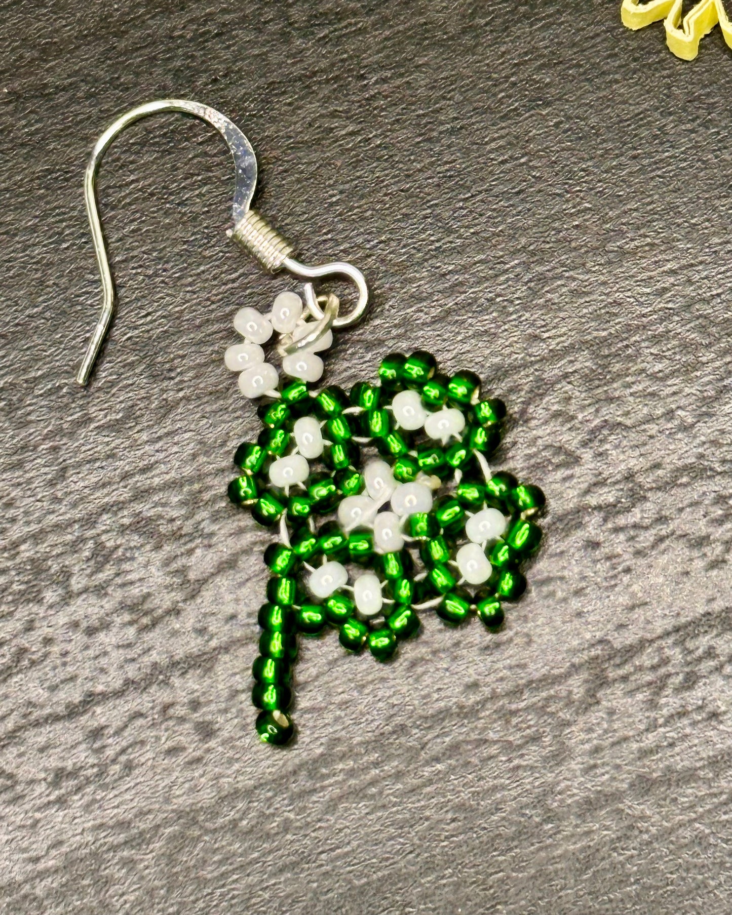 Small Lucky Clover Beaded Earrings