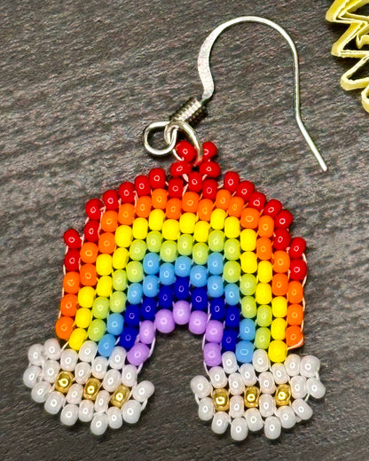 Rainbow Beaded Earrings