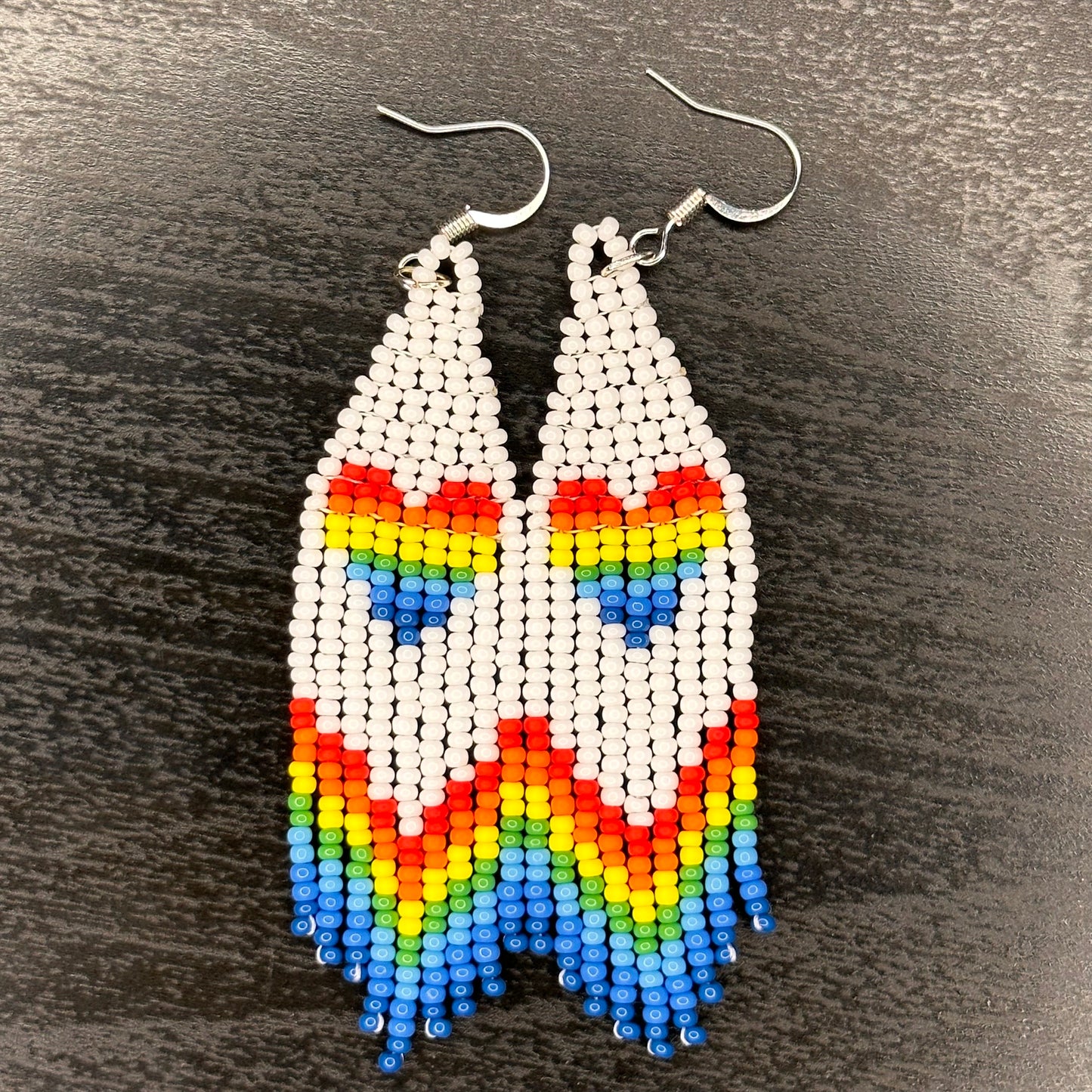 Rainbow Heart Dangling Earrings