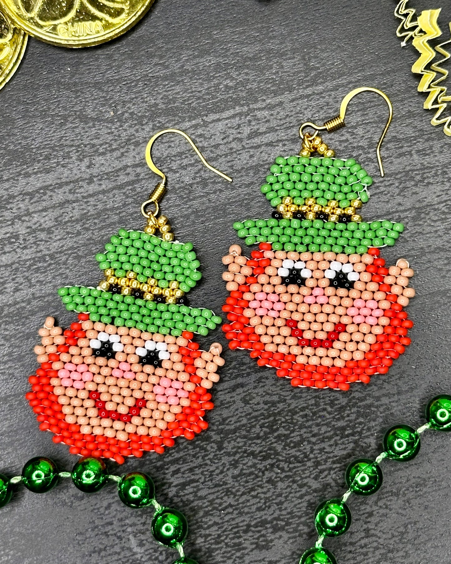 Leprechaun Beaded Earrings