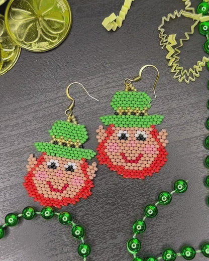 Leprechaun Beaded Earrings