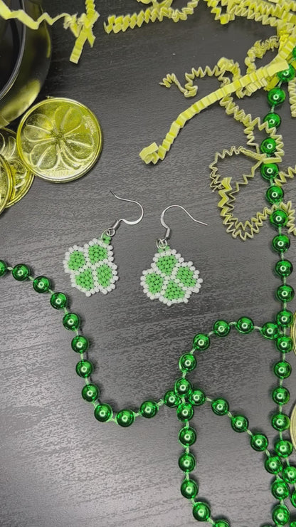 Lucky Clover Beaded Earrings