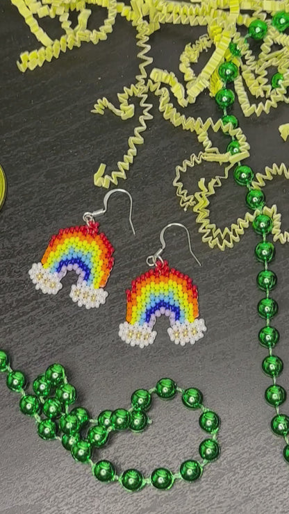 Rainbow Beaded Earrings