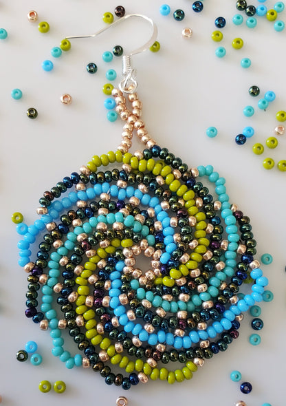 Spiral Beaded Earring-Aretes en Espiral de Chaquiras