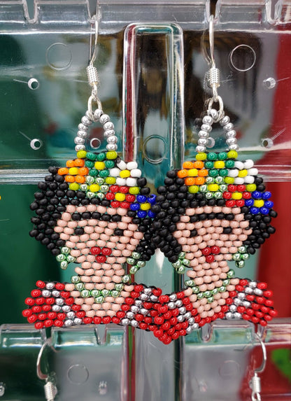 Frida Side Flowers Earrings - Aretes de Frida con Flores de Lado