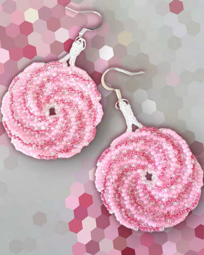 Spiral Beaded Earring-Aretes en Espiral de Chaquiras