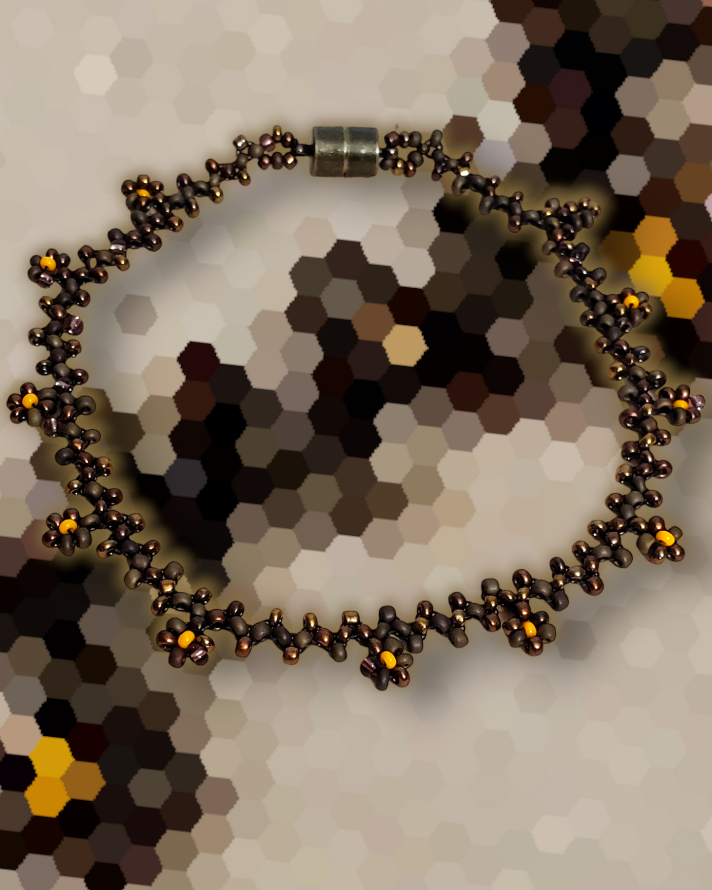 Brown Beaded Anklet - Tobillera Cafe de Chaquiras