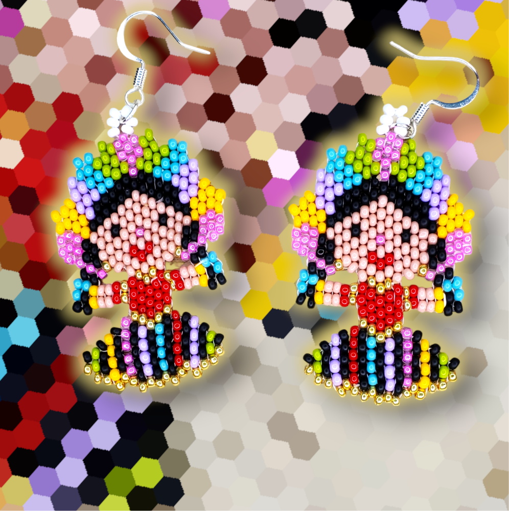 Mexican Rag Doll Earrings - Aretes de Muñeca Mexicana de Trapo