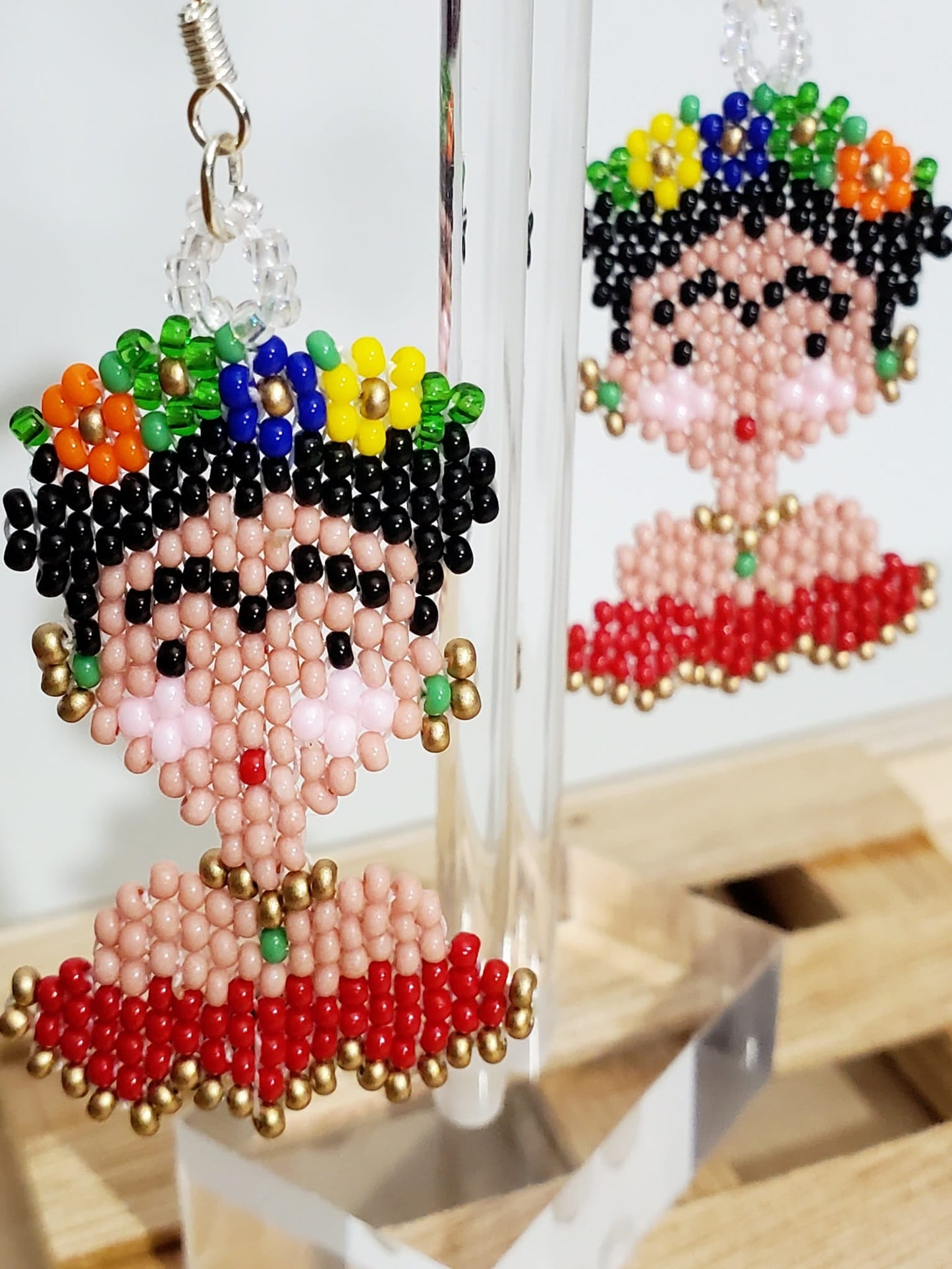 Frida Kahlo Beaded Earrings - Aretes de Frida Kahlo de Chaquiras