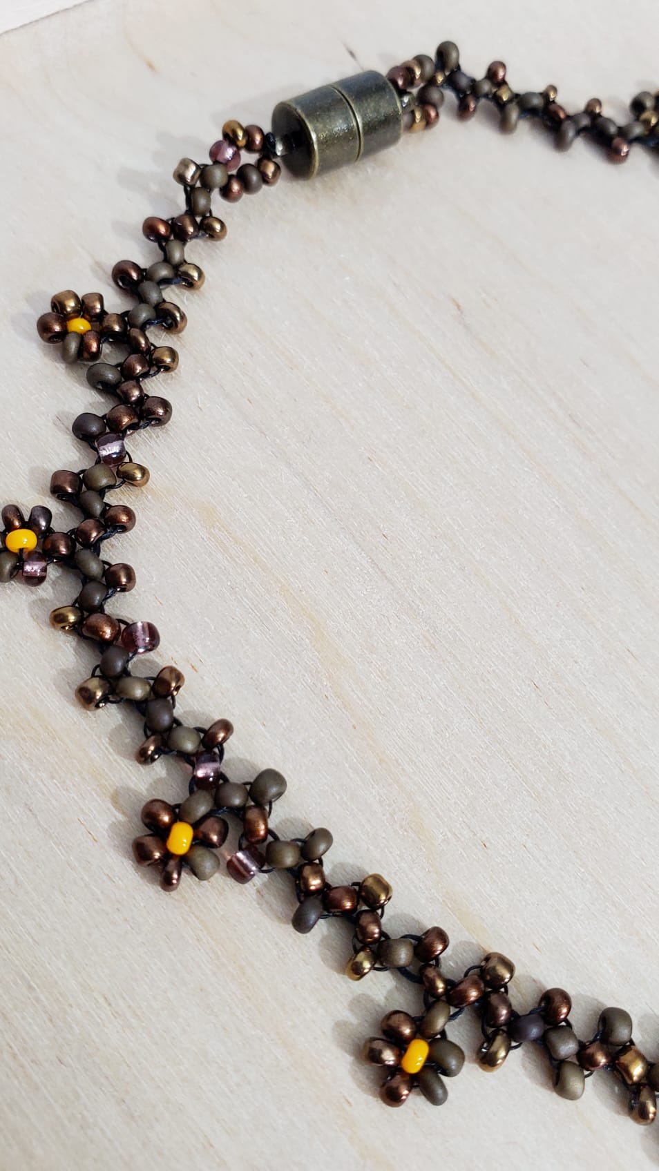 Brown Beaded Anklet - Tobillera Cafe de Chaquiras