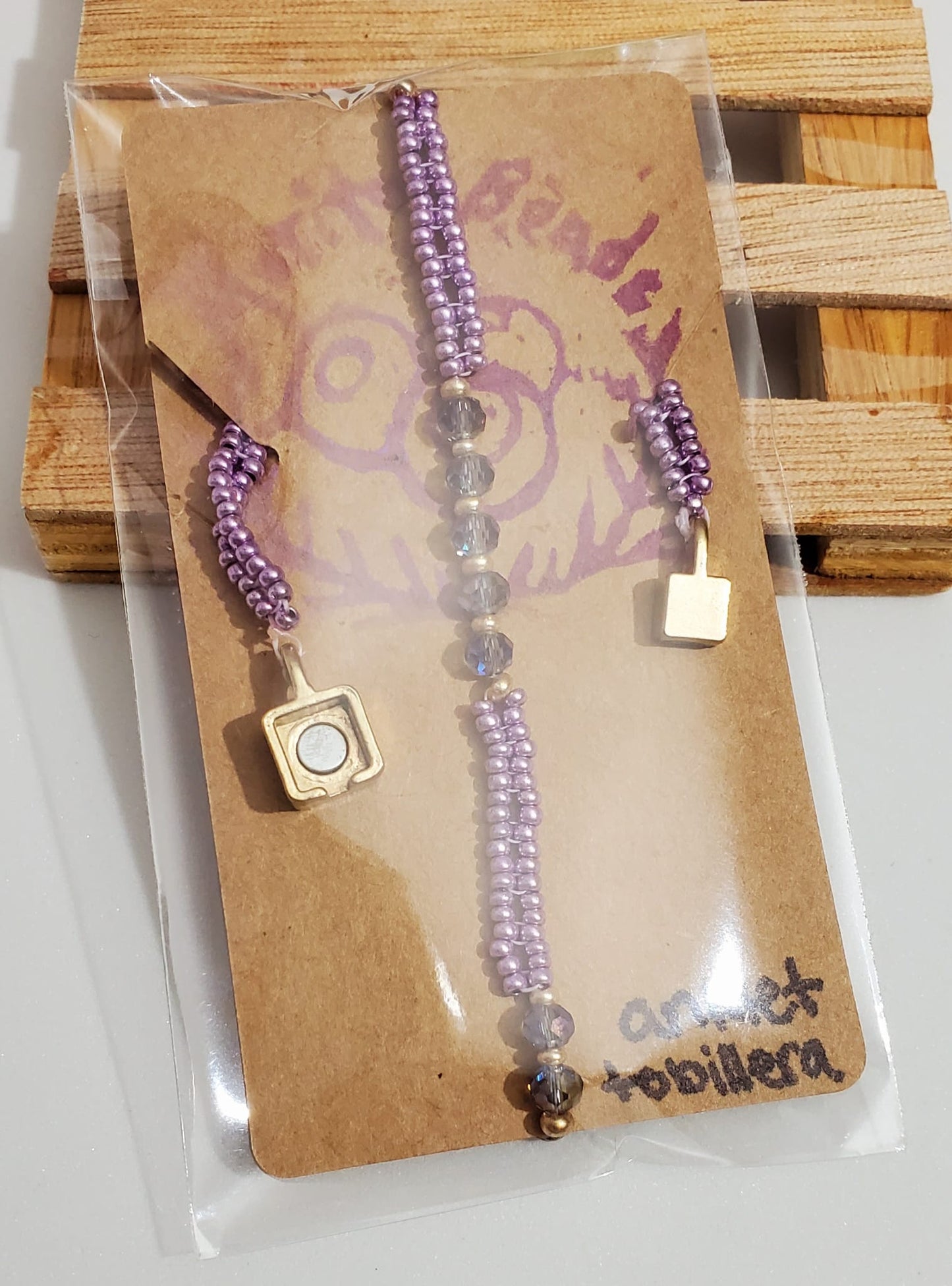 Purple Beaded Anklet - Tobillera Morada de Chaquiras